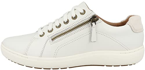 Clarks Shoes, Nalle Lace, White Leather, 7 (Women)