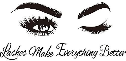 SUPERDANT Lash Wall Stickers Girl's Room Wall Decals Lash Make Everything Stickers Removeable Beauty Salon Decor for Home Beauty Salon Decoration 29x85cm