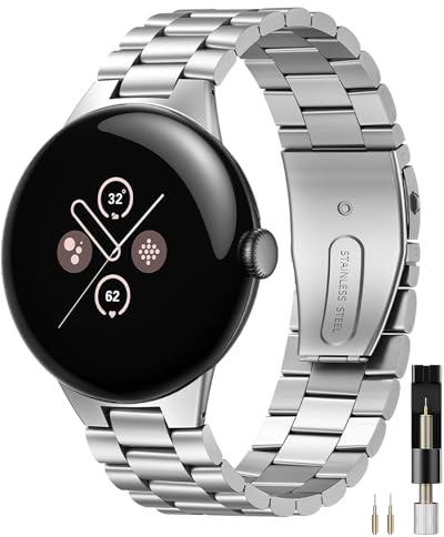 Miimall Armband kompatibelt med Apple Watch 41 mm 40 mm 38 mm rött sandelträ med länk i rostfritt stål för Apple Watch Series 8/7/6/SE/5/4/3/2/1