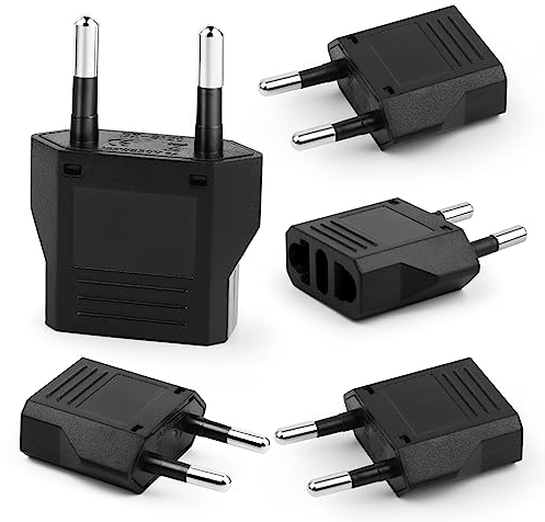 5 pièces Adaptateur USA vers France，Adaptateur Prise USA，Prise Amérique Canada Mexique Prise de convertisseur Adaptateur pour appareils avec Alimentation US