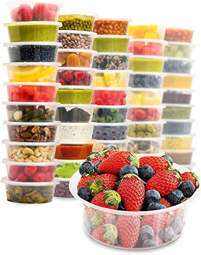 AVLASH® 25 Pack- 250ml / 8oz Round Stackable Plastic Food Container Set With Lids - Reusable, Leakproof, Dishwasher & Microwave Safe, BPA Free Containers (25)