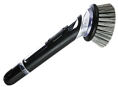 Soap Dispensing Palm Brush Black Good Grips Soap Dispensing Dish Brush Refills Kitchen Scrubbing Washing Up Brush with Handle for Pot Pan Sink Cleaning