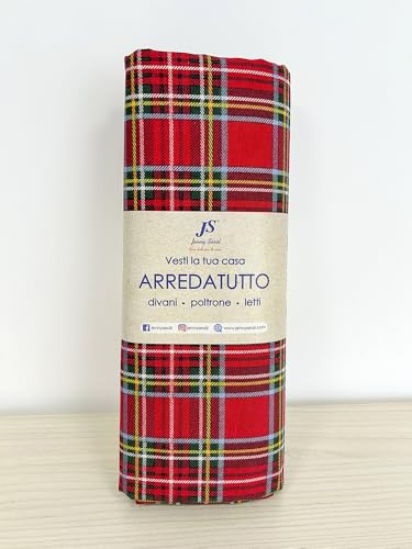 Jenny Sesal ARREDATUTTO telo copritutto Gran Foulard COPRILETTO copridivano Tessuto LONETA - disegno SCOZZESE misura MATRIMONIALE