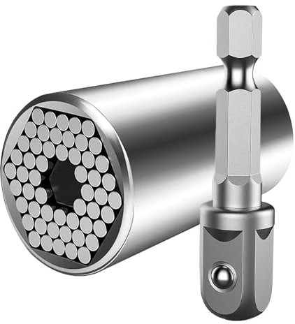 HO-SFSM Llave de vaso universal, vasos universales, 7-19 mm, multifuncional, adaptador para taladro, herramientas de reparación, regalos para hombres