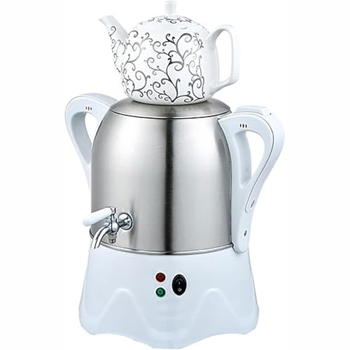 QYOEGSQ Tetera turca eléctrica,Tetera de Acero Inoxidable de 3 l,Tetera de cerámica de 1 l,Samovar Turco eléctrico con función de Mantener Caliente,for café,té perfumado,té Turco(White)
