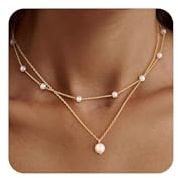 ZHESHY Collar De Perlas Para Mujer en Oro 14k - Cadena De Plata Colgantes Gargantilla Joyería Antialérgica Ajustable 4mm-8mm - Regalo Para Bodas Novias Dama De Honor Niña