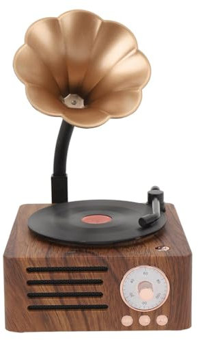 ISKDJBJG Haut-Parleur Bluetooth en Forme de Gramophone Rétro, Haut-Parleur Portable sans pour Système Audio D'Extérieur, Radio TF FM, Musique MP3