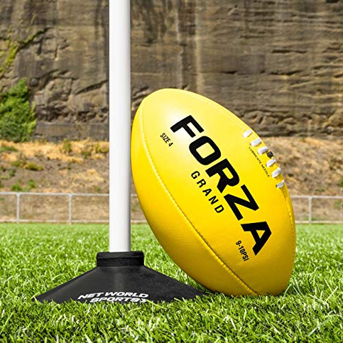 FORZA Grand Match Balón de AFL | Balón de fútbol Australiano de Cuero sintético de Primera Calidad - Cosido a Mano y Agarre para Todo Tipo de Clima - Disponible en Tallas 3, 4 y 5 (1, 4)