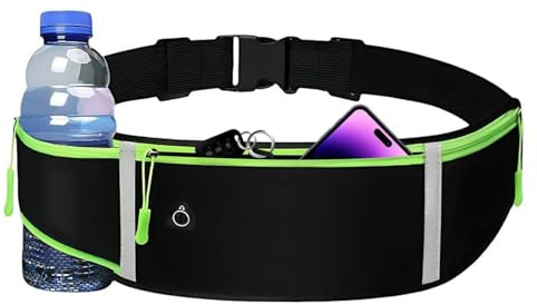 Ceinture Running NGUIT Réglable Etanche avec Ceinture Porte-Bouteille Homme et Femme pour Tous Smartphones pour Gym, Jogging, Escalade, Fitness, Randonnée
