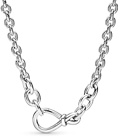 100% Pan Chunky Infinity Knot Chain Halsband för kvinnor