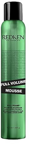 Redken Full Volume Hair Mousse - Provides Volumize & Body, Moisturizing Heat Protectant Styling Cream, For All Hair Types,12.1 Fl Oz