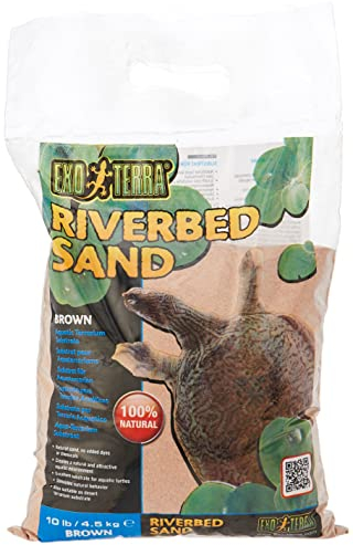 Exo Terra Riverbed Sand, Substrat für Aquaterrarien, natürlicher Sand, excellentes Substrat für Wasserschildkröten, auch als Wüstensand verwendbar, braun, 4,5kg
