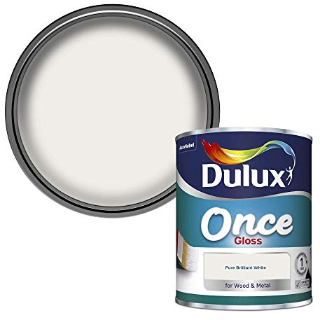 Dulux Once Gloss Paint For Wood And Metal - Pure Brilliant White 750 ml