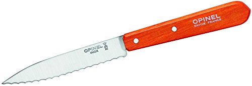 Opinel 254389 Erwachsene Küchenmesser No. 113, Rostfreier Sandvik-Stahl, Sägezahnung, Orangefarbener Buchenholzgriff Kochmesser, Mehrfarbig, Einheitsgröße