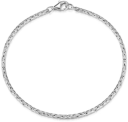 Damen Armband Silber 925 Königskette 2,5mm rhodiniert 17cm SA-31-17