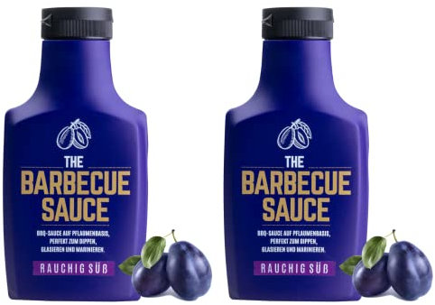 THE BARBECUE SAUCE - SPARSET RAUCHIG SÜß - auf Pflaumenbasis - 2x390g - BBQ Burger & Ribs Grill Sauce