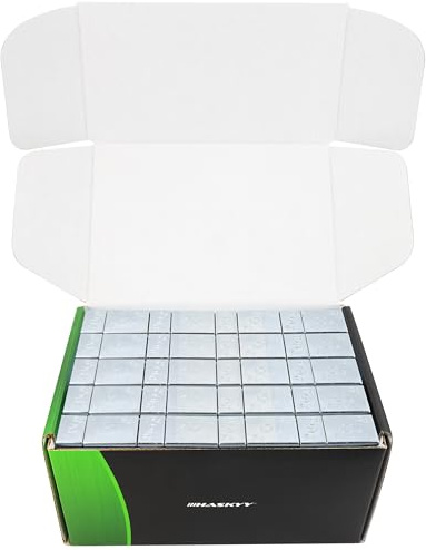 HASKYY Auswuchtgewichte Klebegewichte Stahlgewichte Silber verzinkt 100x Kleberiegel 60g mit Abrisskante 6KG Silber 4x5g+4x10g