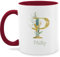 Tasse Tassen 325ml - Anfangsbuchstabe Name - Namens Geschenk - 325 ml - Bordeauxrot - personalised mug buchstabentasse buchstaben letter kaffeetasse buchstabe namenstasse initialen letters teetasse