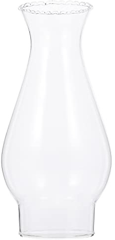 HOMSFOU Pantalla De Lámpara De Queroseno Artesanal Cubierta De Luz De Cristal Para Lámpara De Aceite Protección Contra El Viento Y Decoración Retro Para Lámparas Caseras 7.08X3.14X3.14 in