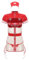 Freebily Damen Sexy Krankenschwester Kostüm Durchsichitg PVC Lack Leder Kleid Brustfrei Dessous Set Halloween Karneval Kostüm Rot Einheitsgröße