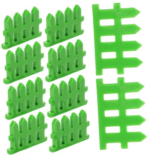 HOMSFOU 10pièces Mini Picket Fence De Décoration De Jardin Miniature Accessoire pour Maison De Poupée Et Gâteau Photo Prop Couleur Verte