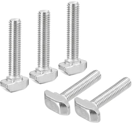QUARKZMAN 10 Stück Hammerkopfschrauben T-Nut Schrauben, M6 x 30mm Hammerkopf Schraube T-Schraube Drop-in Stud für 3030 Serie T-Nut Aluminium Profil, 304 Edelstahl, Silber