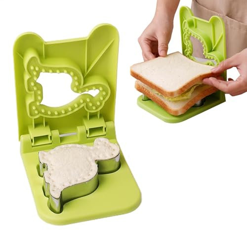 Taglierina e sigillante per sandwich, stampino per pane, panini, biscotti, per scuola, picnic, vacanze, campeggio, portapranzo per bambini