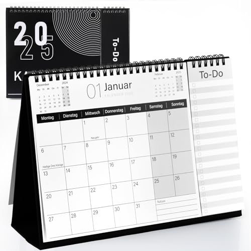 Tischkalender 2025-2026, Kalender 2026, Tischkalender 2026 zum Aufstellen, Monatskalender Stehkalender 2026 mit Aufgabenliste für Büro, Zuhause, Schule