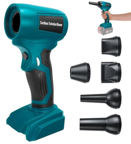 Electric Cordless Turbo Fan Blower, Leaf Blower for Bosch 18V Battery, 130000RPM Handheld Jet Fan, Variable Wind Speed, for Cleaning and Drying (Battery Not Included)