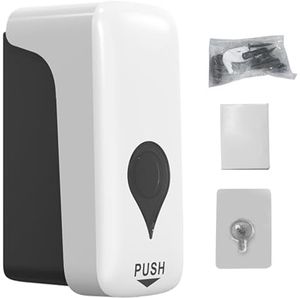 Fafeicy Dispenser di Sapone a Parete, Dispenser Manuale di Sapone Liquido con Doppia Pompa a Tenuta Stagna e 300000 Pressioni, Ampio Pulsante per e Bagno