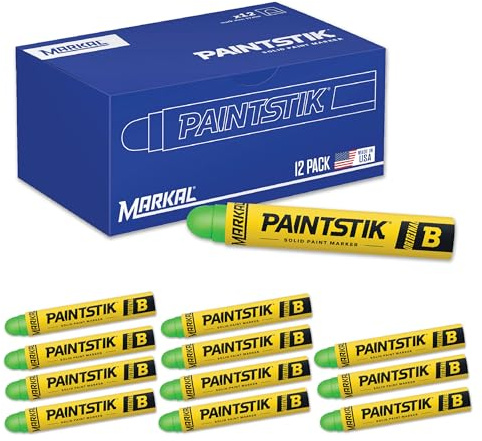 Markal 82836 F Paintstik - Rough Surfaces Solid Paint Marker, Flourescent Green (Pack of 12)
