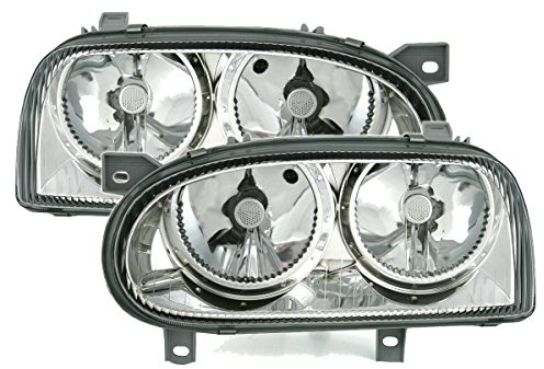 AD Tuning GmbH & Co. KG Scheinwerfer Set, geeignet für VW Golf 3 (alle). Ausführung: Klarglas Chrom.