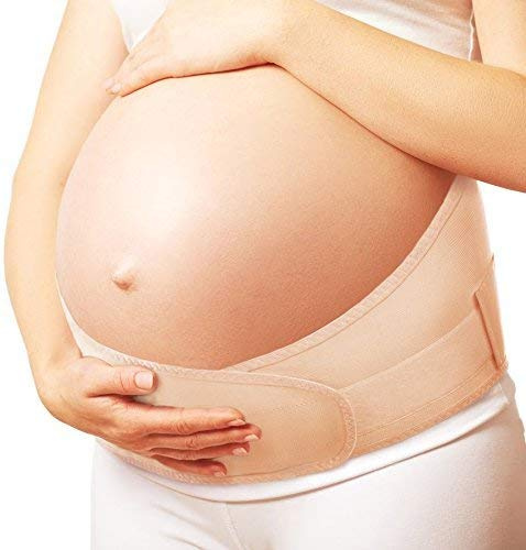 TOROS-GROUP Cinturón de maternidad ajustable, sujeción pélvica y de espalda, banda abdominal para embarazadas Small Beige