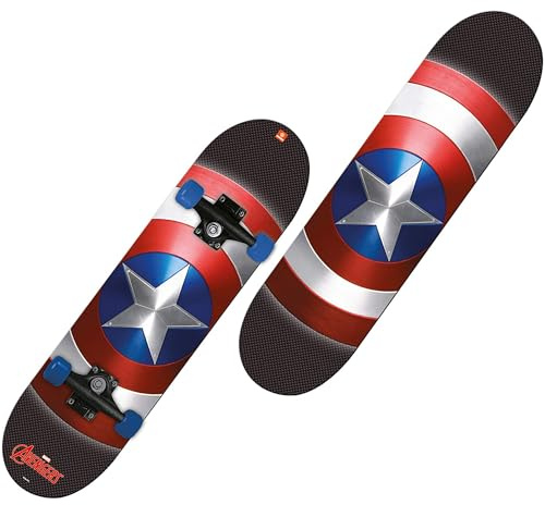 Mondo Toys - Skateboard Capitan America - ruote PVC - 9 strati board - 80 x 20 - 28099