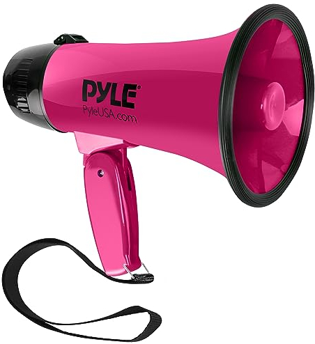 Pyle Megaphon mit Sirene, Signalhorn – Siren Megaphone – Mini Megafon Kinder & Erwachsene 20W, Faltbare Megaphone mit Sirene & Mikrofon, Lautstärke Einstellbar & Batteriebetrieben Reichweite: 550m
