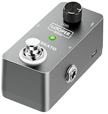 LEKATO Pedal de efecto Looper para guitarra eléctrica, True Bypass, overdubs ilimitados, estación de bucle de tiempo de bucle de 5 minutos con cable USB