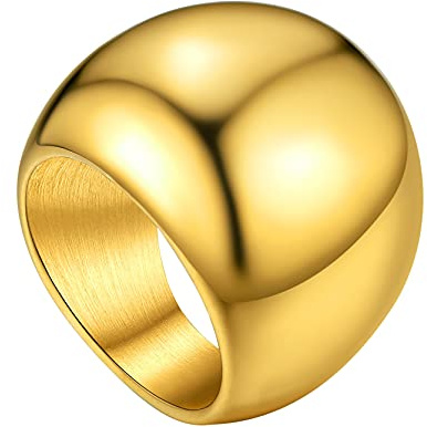 GoldChic JEWELRY Anello Semplice Donna 23mm Anello a Fascia In Oro Per Donna, Ragazza, Anello Oro Donna, Taglia 14,5 Anelli da Mignolo Regalo Uomo e Ragazzo