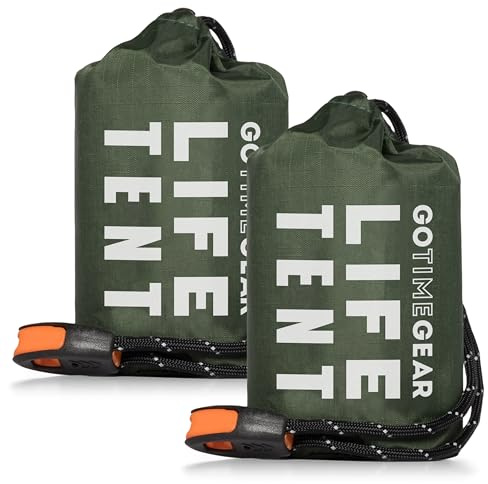 Go Time Gear Tienda de Campaña de Supervivencia de Emergencia para 2 Personas, Uso como Refugio, Tienda de Tubo, Lona de Supervivencia, Incluye Accesorios