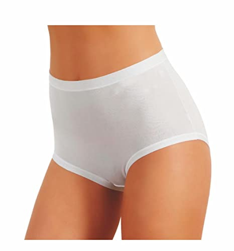 JADEA -Slip CULOTTA Vita Alta Donna in Cotone Modal Art. 787 - Confezione da 6 Pezzi - Disponibile nei Colori Bianco e Nero (6 Pezzi Bianco, 4)
