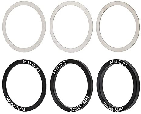 SM SunniMix 6 Stück Kurbelgarnitur Bottom Spacer Bike Tretlager für BB86 91 92 PF30 BB30, 24MM