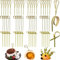 300 Piezas Palitos de Cóctel Estilo Japonés Brochetas Anudadas de Bambú Palillos de Comida Palillos de Dientes con Extremos Retorcidos Palitos de Canape para Aperitivos de Sándwich Nibbles