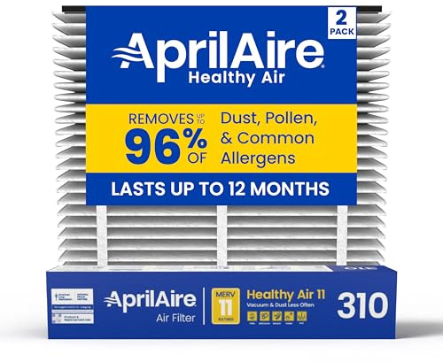 AprilAire 310 Replacement Filter for AprilAire Whole House Air Purifiers - MERV 11, Clean Air & Dust, 20x20x4 Air Filter (Pack of 2)