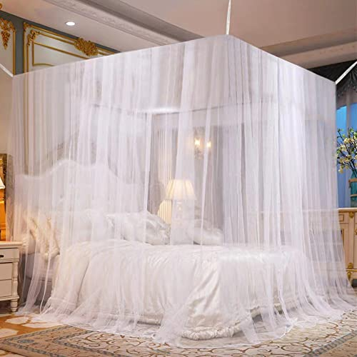 UQTUKO moskitonetz Bett 220x210x200cm, Moskitonetz doppelbett Moskitonetz Reise Eckig Mückennetz Bett Fliegennetz Feinmaschig Mosquito net für Zuhause, Outdoor, Camping