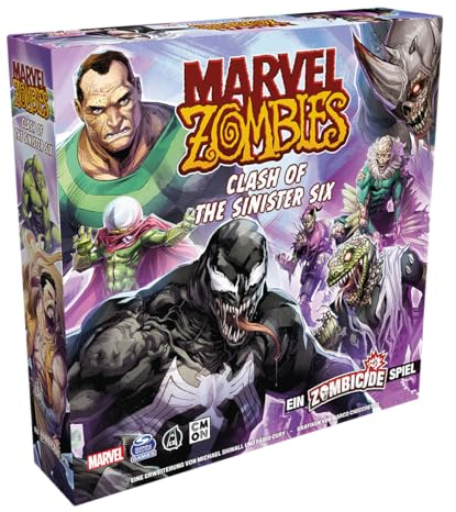 CMON, Marvel Zombies: Clash of the Sinister Six – Ein Zombicide Spiel, Erweiterung, Kennerspiel, Dungeon Crawler, 1-6 Spieler, Ab 14+ Jahren, 60 Minuten, Deutsch, Mehrfarbig, Bunt