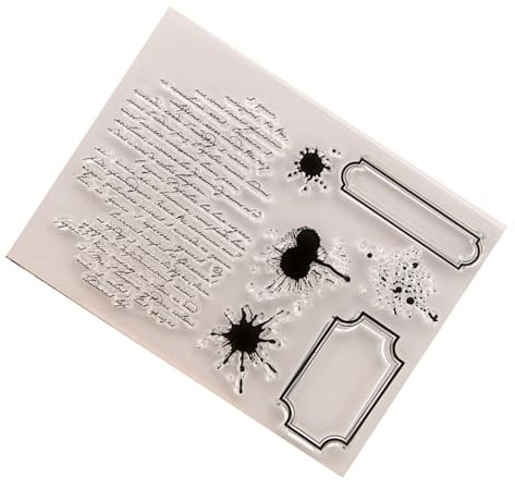 Sello de goma transparente de estilo vintage, sello de silicona transparente, sello de tinta manchas de té y salpicaduras, retro, para diario, fabricación de tarjetas, álbumes de recortes
