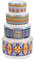 vancasso Lot de 4 Bols avec Couvercle Hermétiques - 300ml/600ml/1080ml/1800ml - Bols en Céramique pour Stockage des Aliments, Passe au Micro-ondes et au Lave-vaisselle, Style Bohème