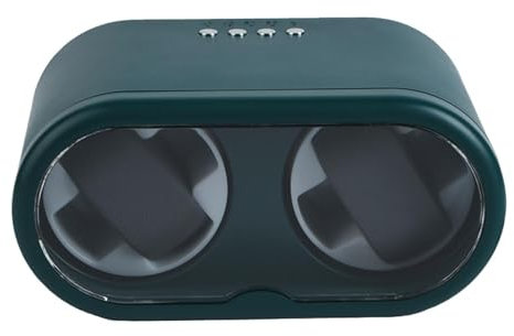 LOVIVER Remontoir Automatique à Double Montre, boîte d'affichage, Rotation Efficace, Moteur Silencieux, antimagnétique, avec lumière d'ambiance, Vert