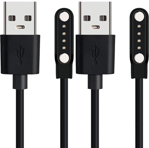 Lamshaw Cargador Magnético USB 3.3 Pies para Guudsoud X7 Auriculares - Cable de Recarga por Inducción con Reloj Magnético, Compatible con Modelos Guudsoud ﻿ (Negro+Negro)