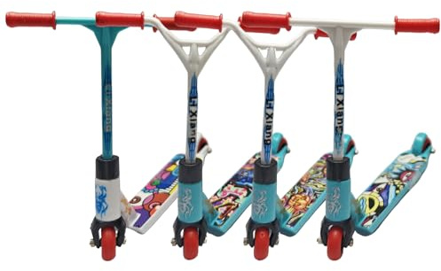 JRYGAC 4 stycken Finger Skateboard Mini Skateboards och Skateboards Skate Fingerboard för barn med fingerrörelse och träningstillbehör (blå och vit)