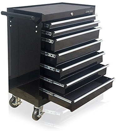 US PRO BLACK TOOLS AFFORDABLE STEEL CHEST TOOL BOX ROLLER CABINET 7 DRAWERS